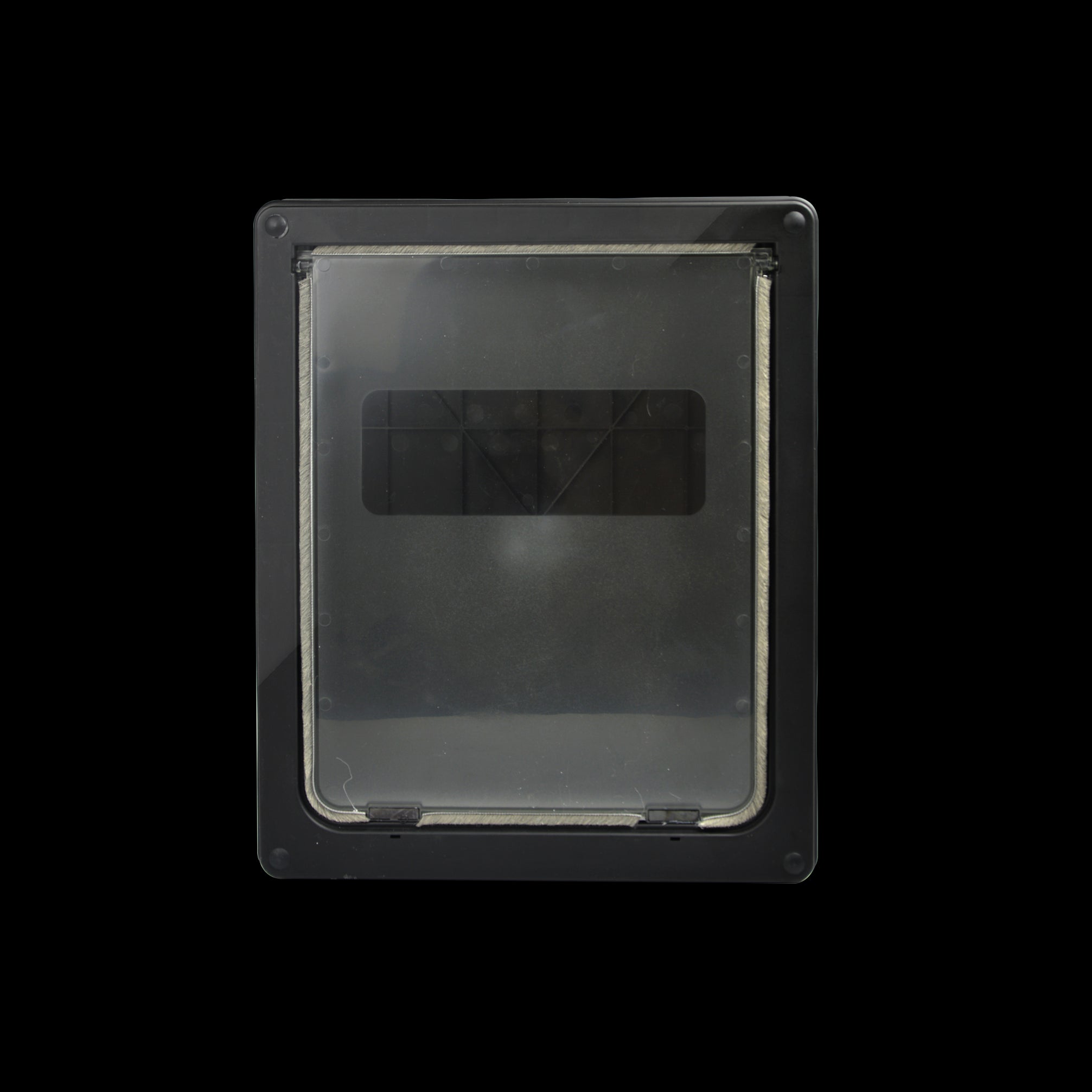 Pet Cat Dog Safe Security Flap Locking Door in black, featuring a two-way locking system and magnetic closure for easy pet access.