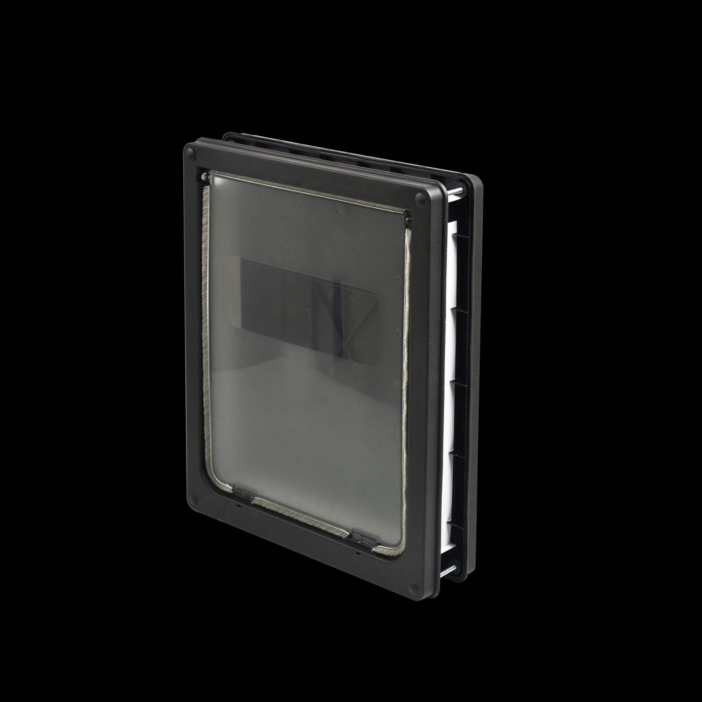 Pet Cat Dog Safe Security Flap Locking Door in black, featuring a two-way locking system and magnetic closure for easy pet access.