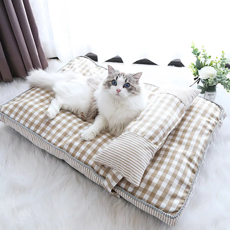 Cozy Pet Dog Bed Soft Lounger designed for dogs and cats, featuring plush PP cotton material and a stylish design.