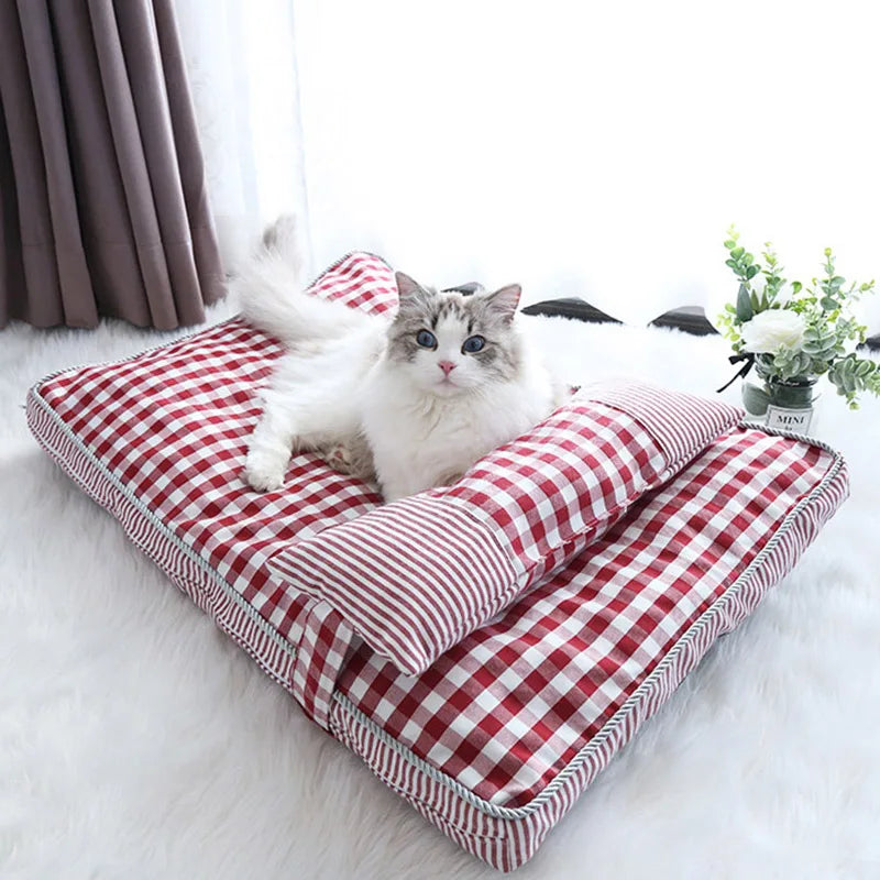 Cozy Pet Dog Bed Soft Lounger designed for dogs and cats, featuring plush PP cotton material and a stylish design.