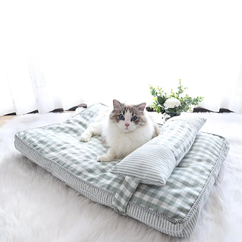 Cozy Pet Dog Bed Soft Lounger designed for dogs and cats, featuring plush PP cotton material and a stylish design.