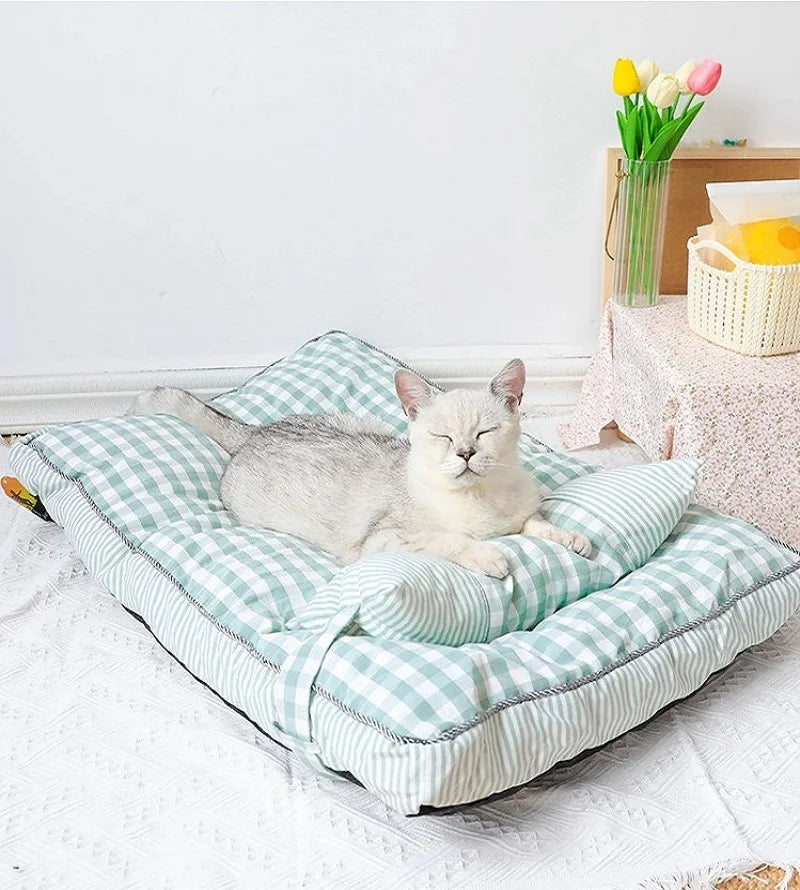 Cozy Pet Dog Bed Soft Lounger designed for dogs and cats, featuring plush PP cotton material and a stylish design.