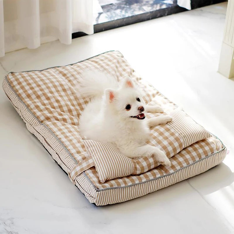 Cozy Pet Dog Bed Soft Lounger designed for dogs and cats, featuring plush PP cotton material and a stylish design.