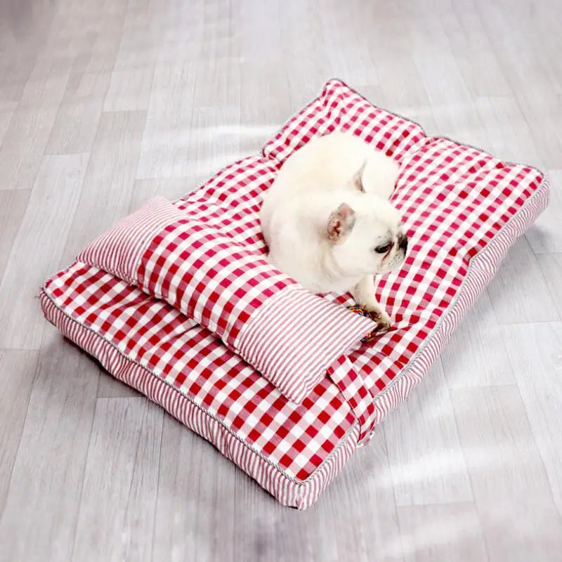 Cozy Pet Dog Bed Soft Lounger designed for dogs and cats, featuring plush PP cotton material and a stylish design.