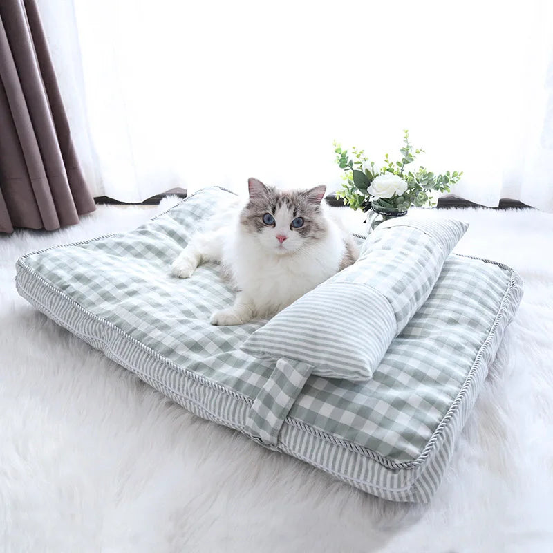Cozy Pet Dog Bed Soft Lounger designed for dogs and cats, featuring plush PP cotton material and a stylish design.