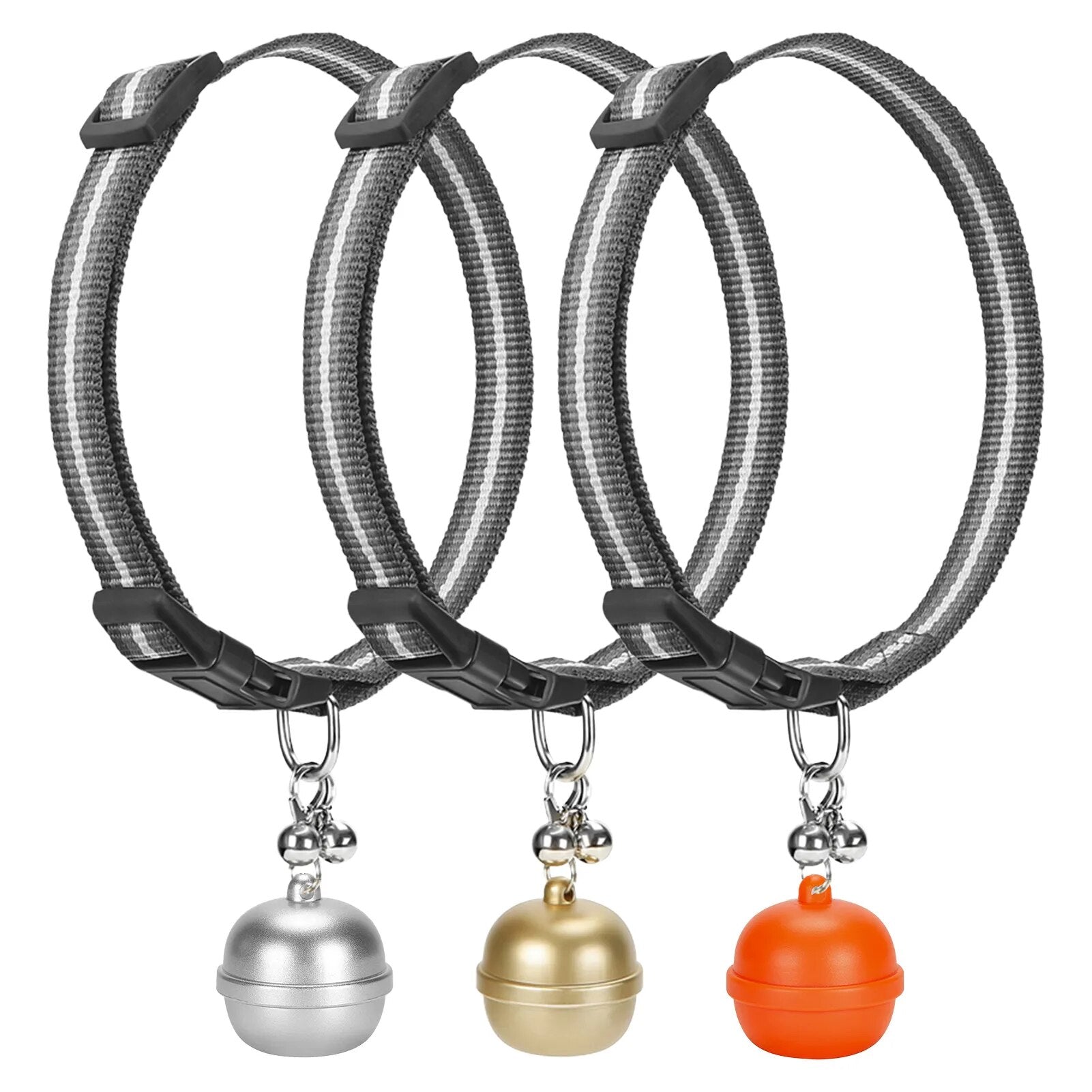 Pet Dog GPS Tracker Locator Bell in gold color, showcasing its compact design and waterproof features.