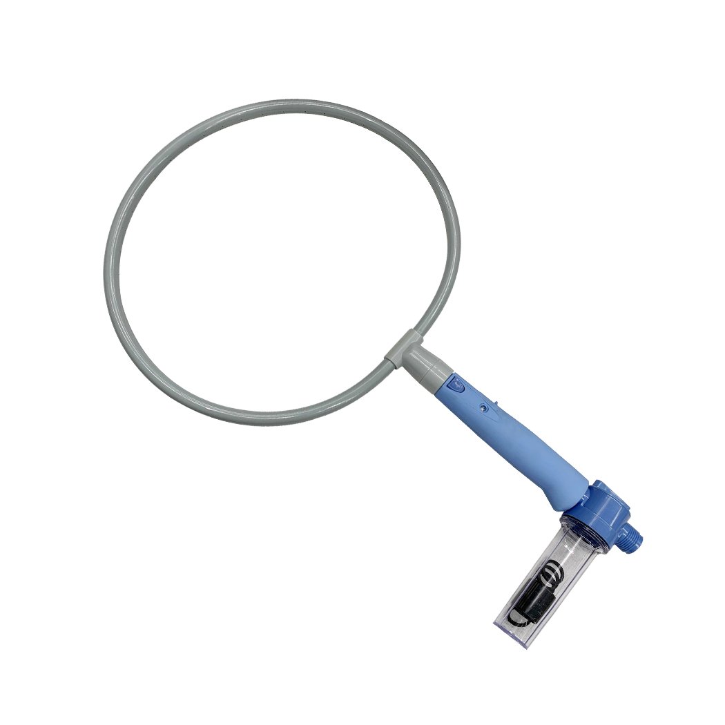 Pet Washer 360 Dog Cat Shower Hair Clean Kit in blue, featuring a circular tube design for easy pet bathing.