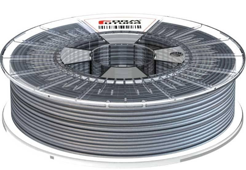 FormFortura HDGlass PETG filament in a clear spool, showcasing its high transparency and glossy finish, ideal for 3D printing.