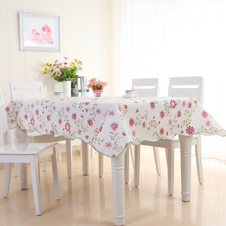 Red PEVA Oil and Water Resistant Coffee Table Tablecloth, size 152x152cm, ideal for home and restaurant use.
