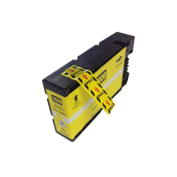 PGI-1600XL Pigment Yellow compatible inkjet cartridge showcasing its vibrant yellow color and high-quality design.