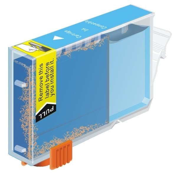 PGI-9 Photo Cyan Compatible Inkjet Cartridge showcasing vibrant cyan color and professional design.