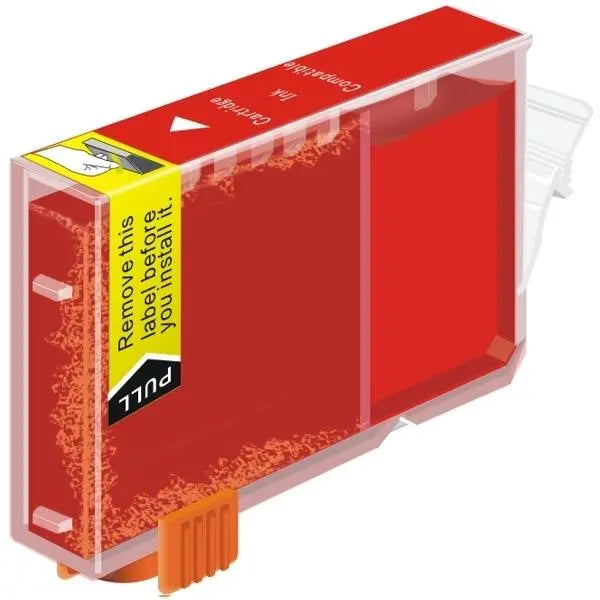 PGI-9 Red Compatible Inkjet Cartridge showcasing vibrant red ink and quality components.