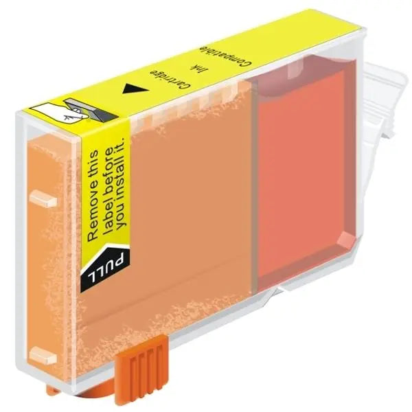 PGI-9 Yellow Compatible Inkjet Cartridge showcasing vibrant yellow color and professional design.