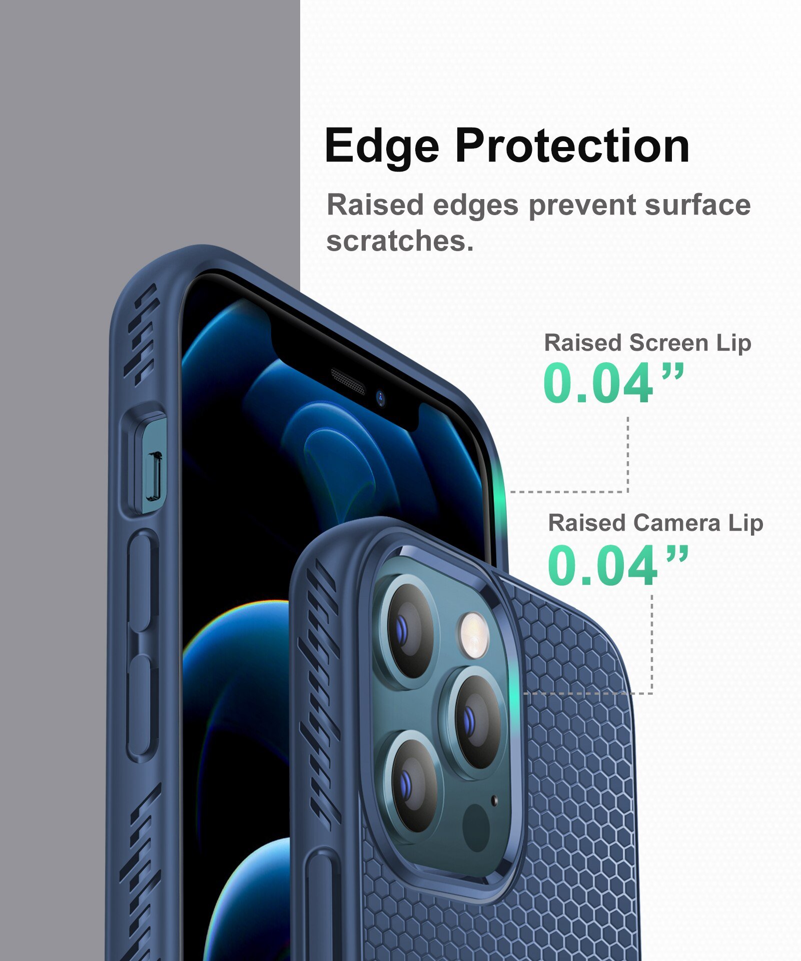 Slim soft TPU matte phone case for iPhone 12/12 Pro, showcasing its shockproof design and precise cutouts.