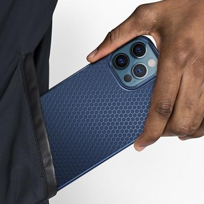 Slim soft TPU matte phone case for iPhone 12/12 Pro, showcasing its shockproof design and precise cutouts.