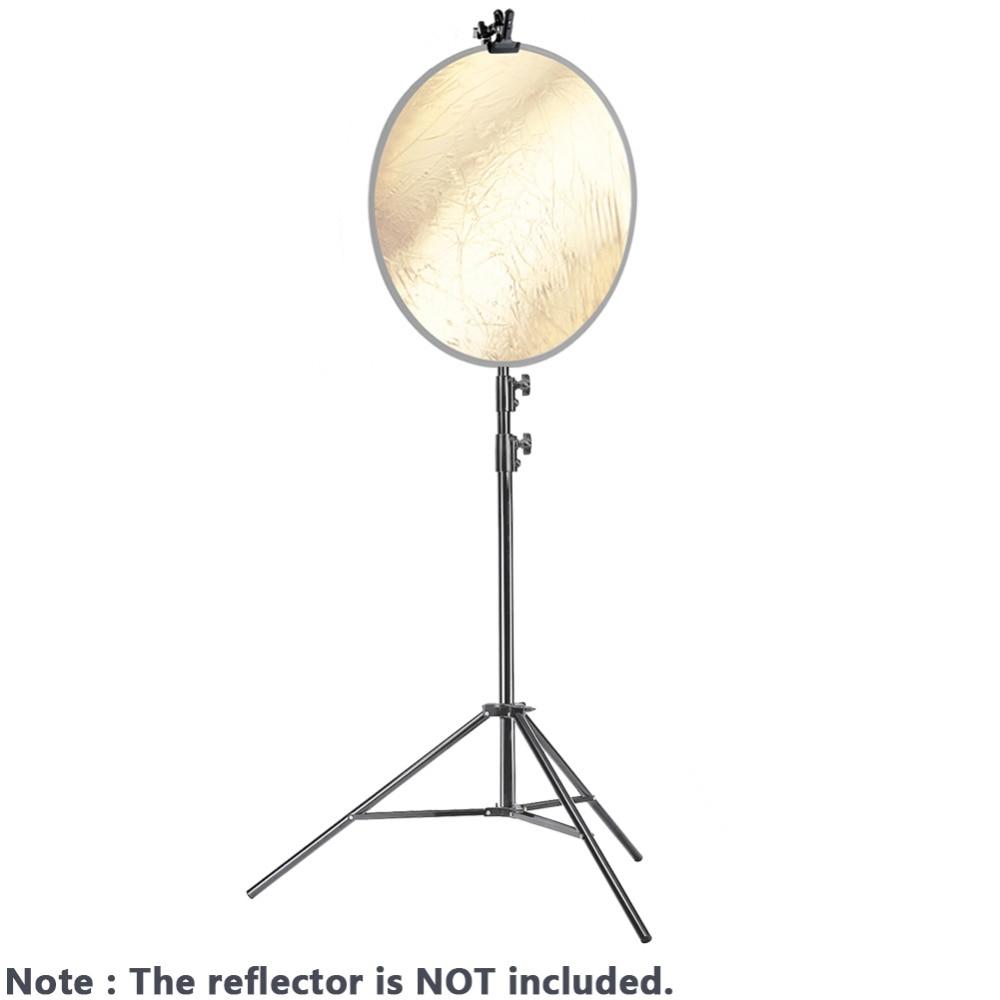 Photo Studio Pro 9 feet aluminum alloy light stand with heavy-duty metal clamp holder for reflectors, ideal for photography lighting setups.
