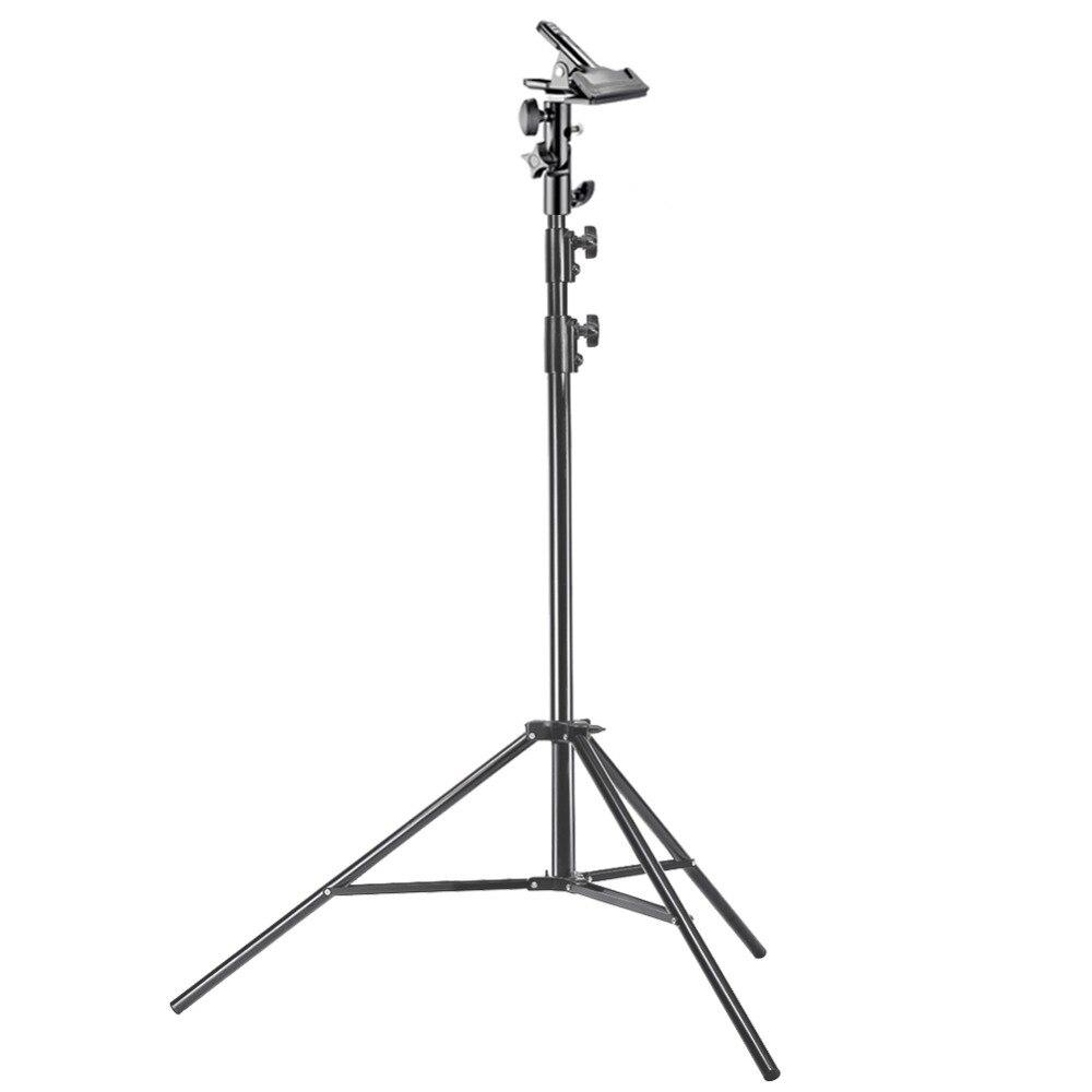 Photo Studio Pro 9 feet aluminum alloy light stand with heavy-duty metal clamp holder for reflectors, ideal for photography lighting setups.