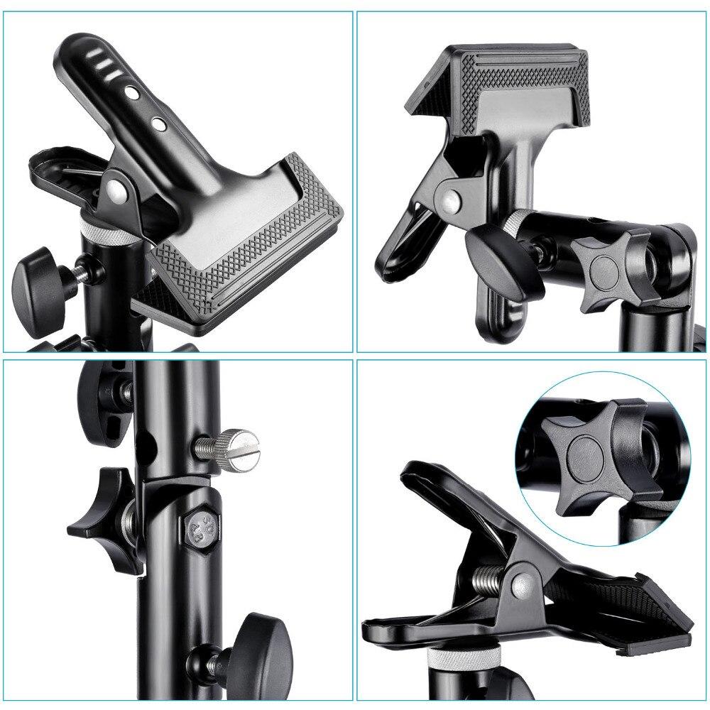 Photo Studio Pro 9 feet aluminum alloy light stand with heavy-duty metal clamp holder for reflectors, ideal for photography lighting setups.