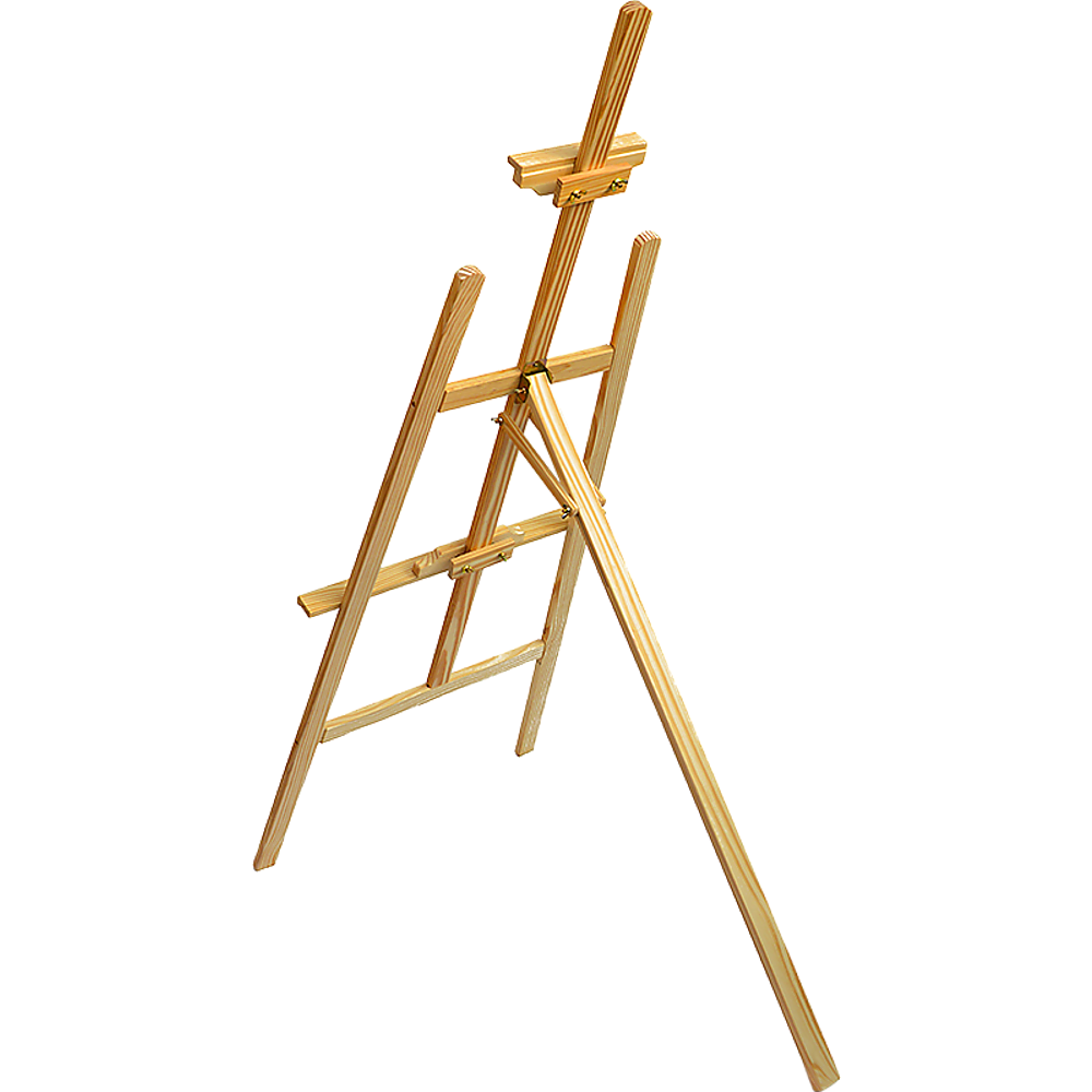 Pine Wood Easel with tripod stand, showcasing adjustable height and sturdy design, perfect for artists and art displays.
