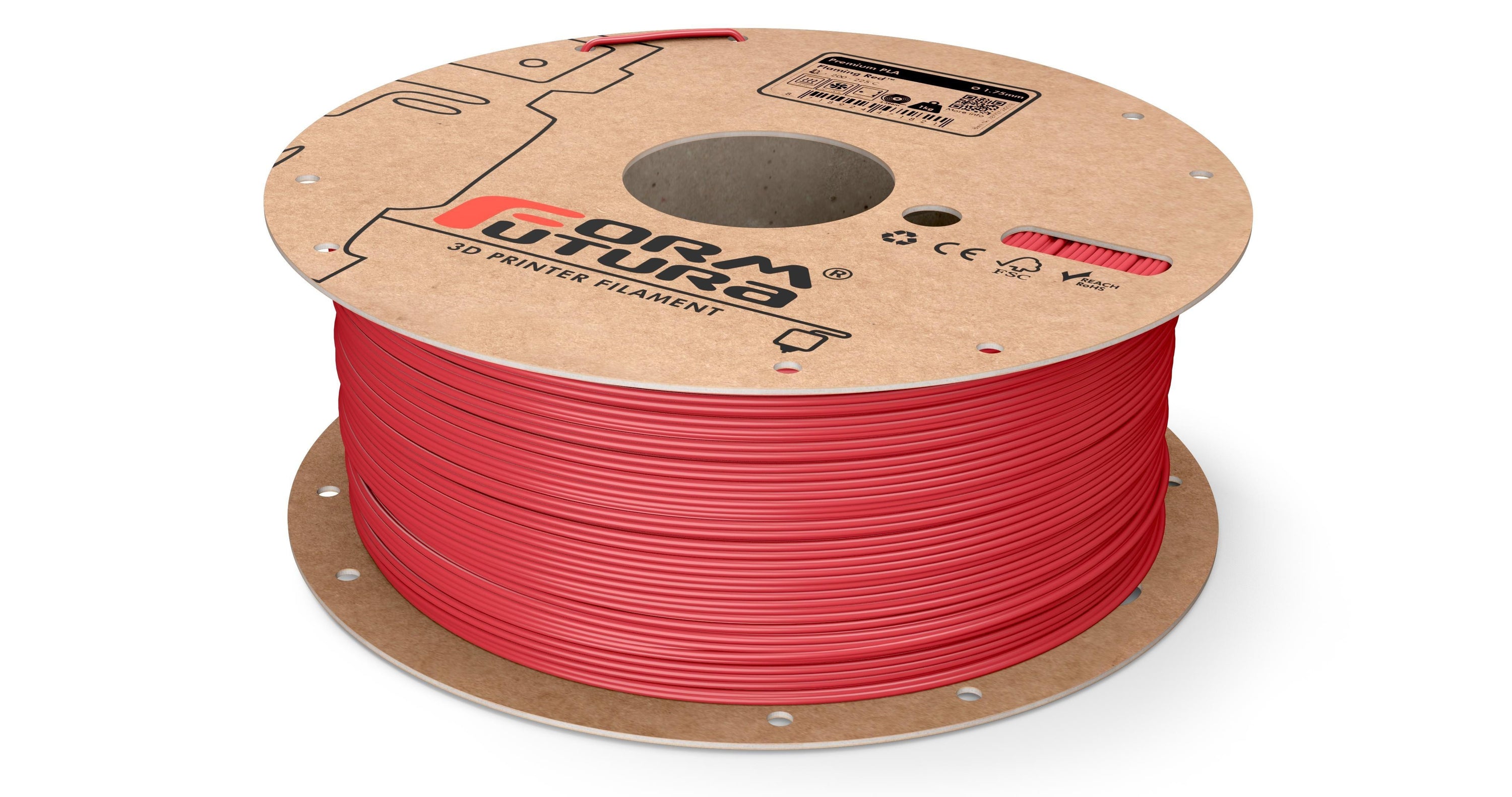 FormFutura Premium PLA filament spools in various colors, showcasing its high quality and eco-friendly properties.