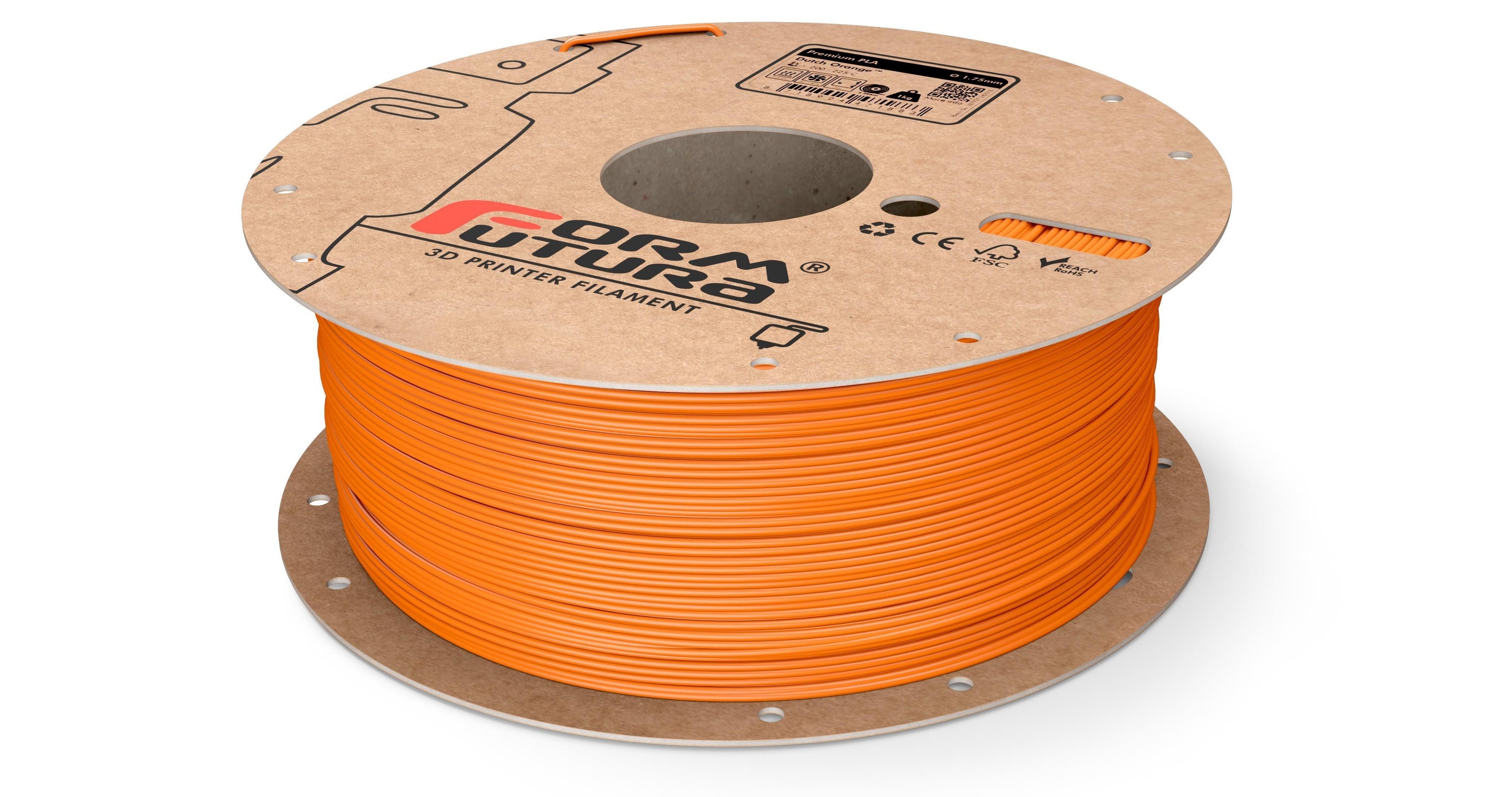 FormFutura Premium PLA filament spools in various colors, showcasing its high quality and eco-friendly properties.