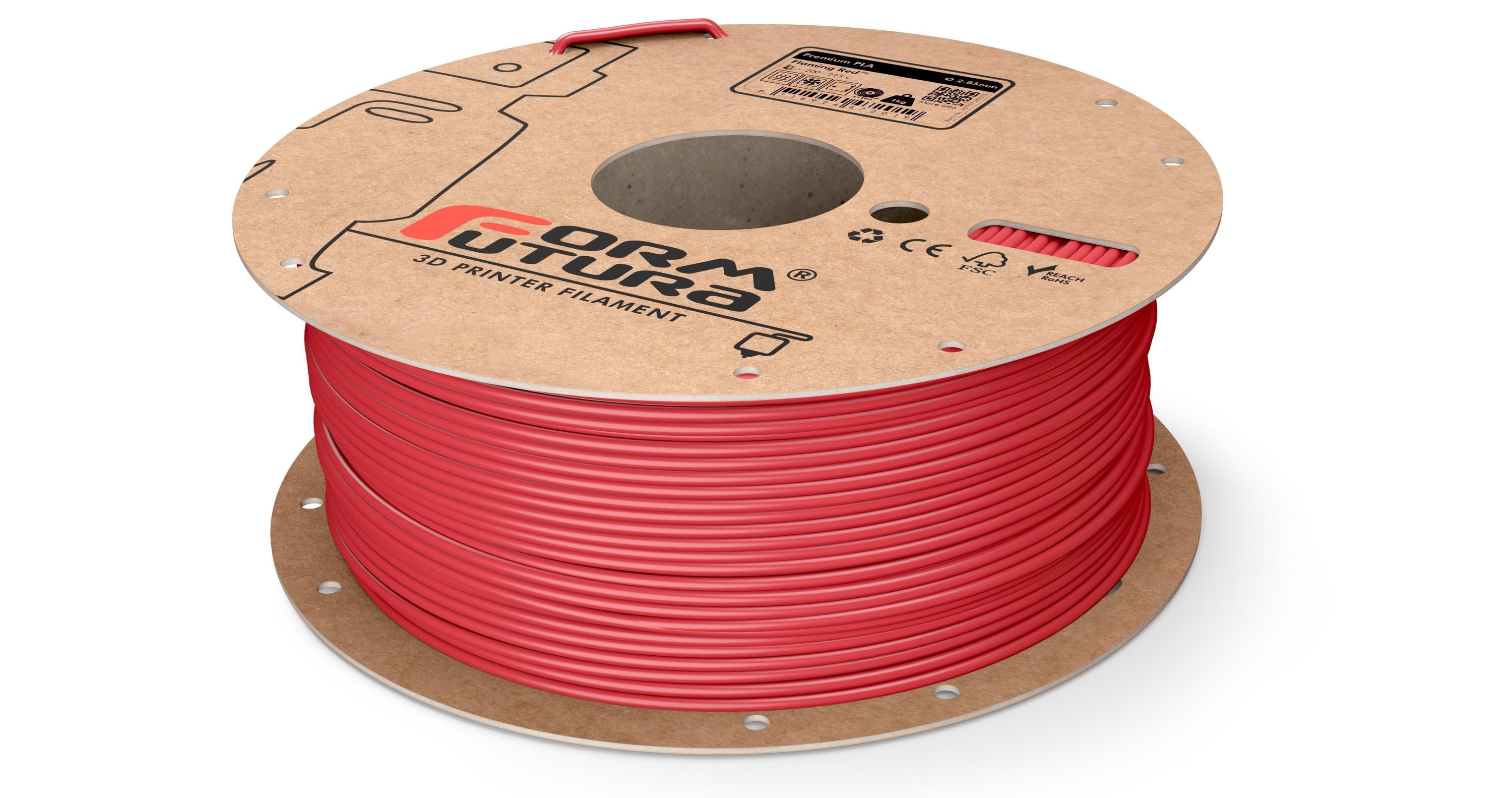 FormFutura Premium PLA filament spools in various colors, showcasing its high quality and eco-friendly properties.