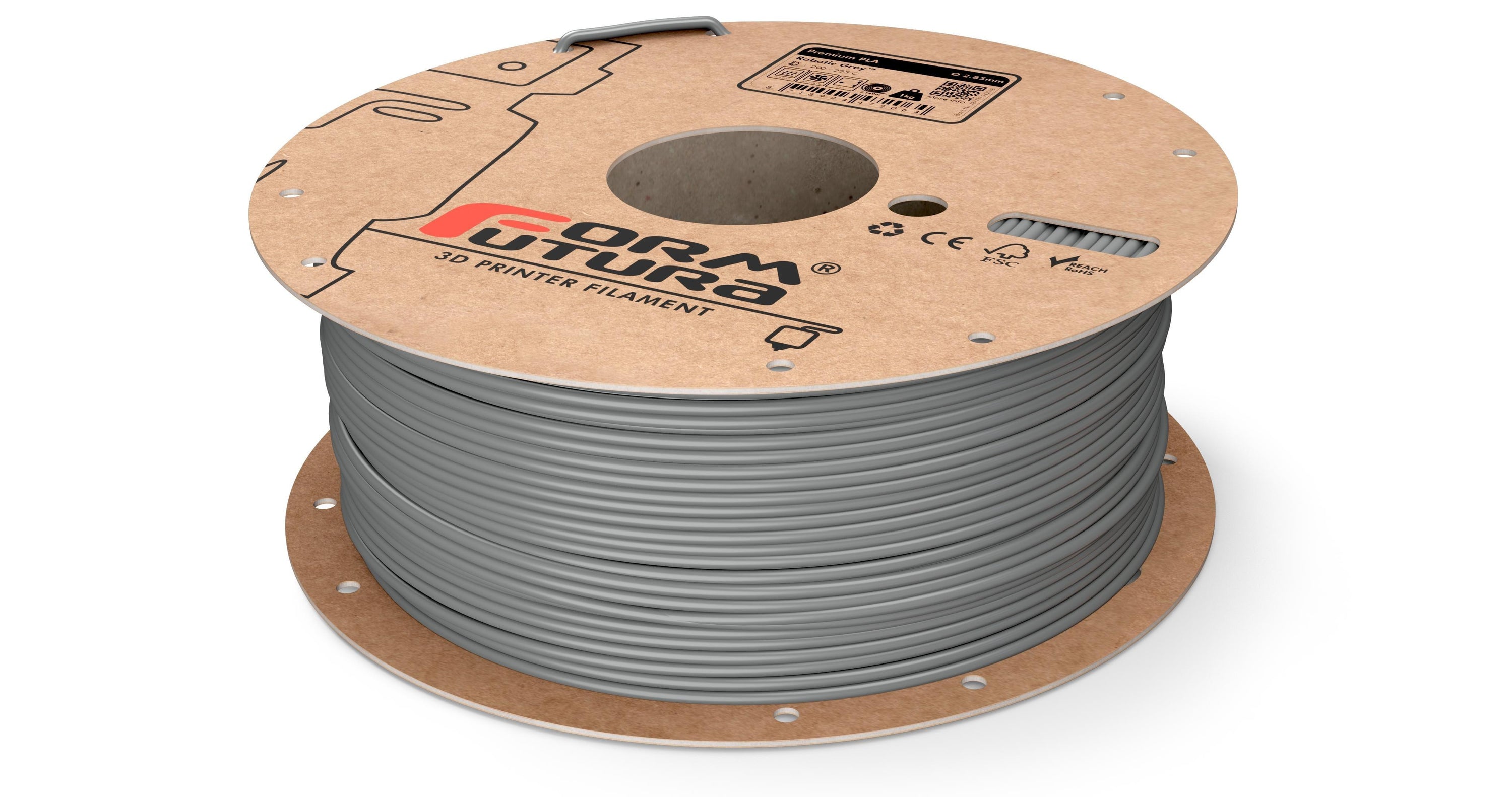 FormFutura Premium PLA filament spools in various colors, showcasing its high quality and eco-friendly properties.