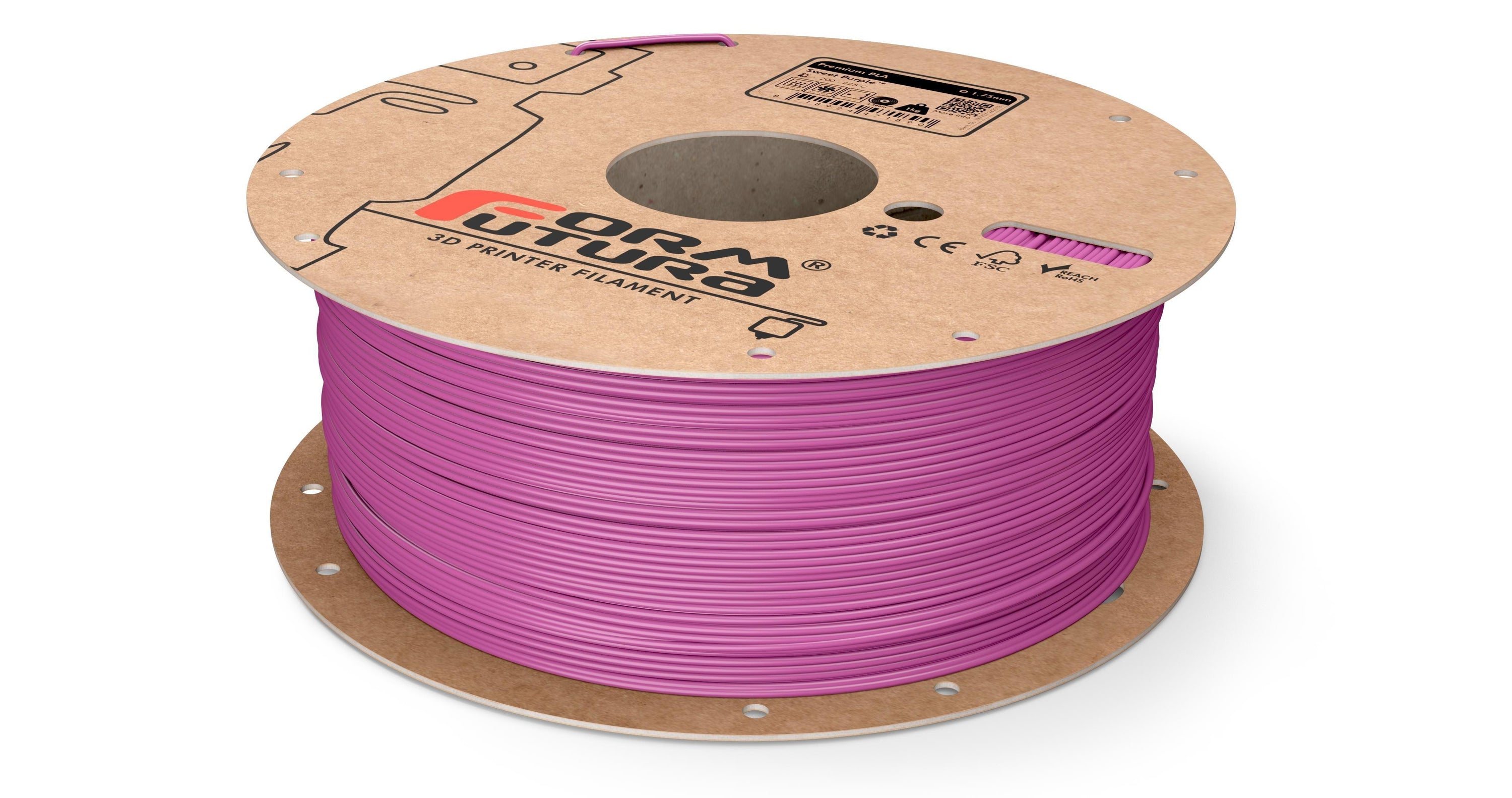 FormFutura Premium PLA filament spools in various colors, showcasing its high quality and eco-friendly properties.