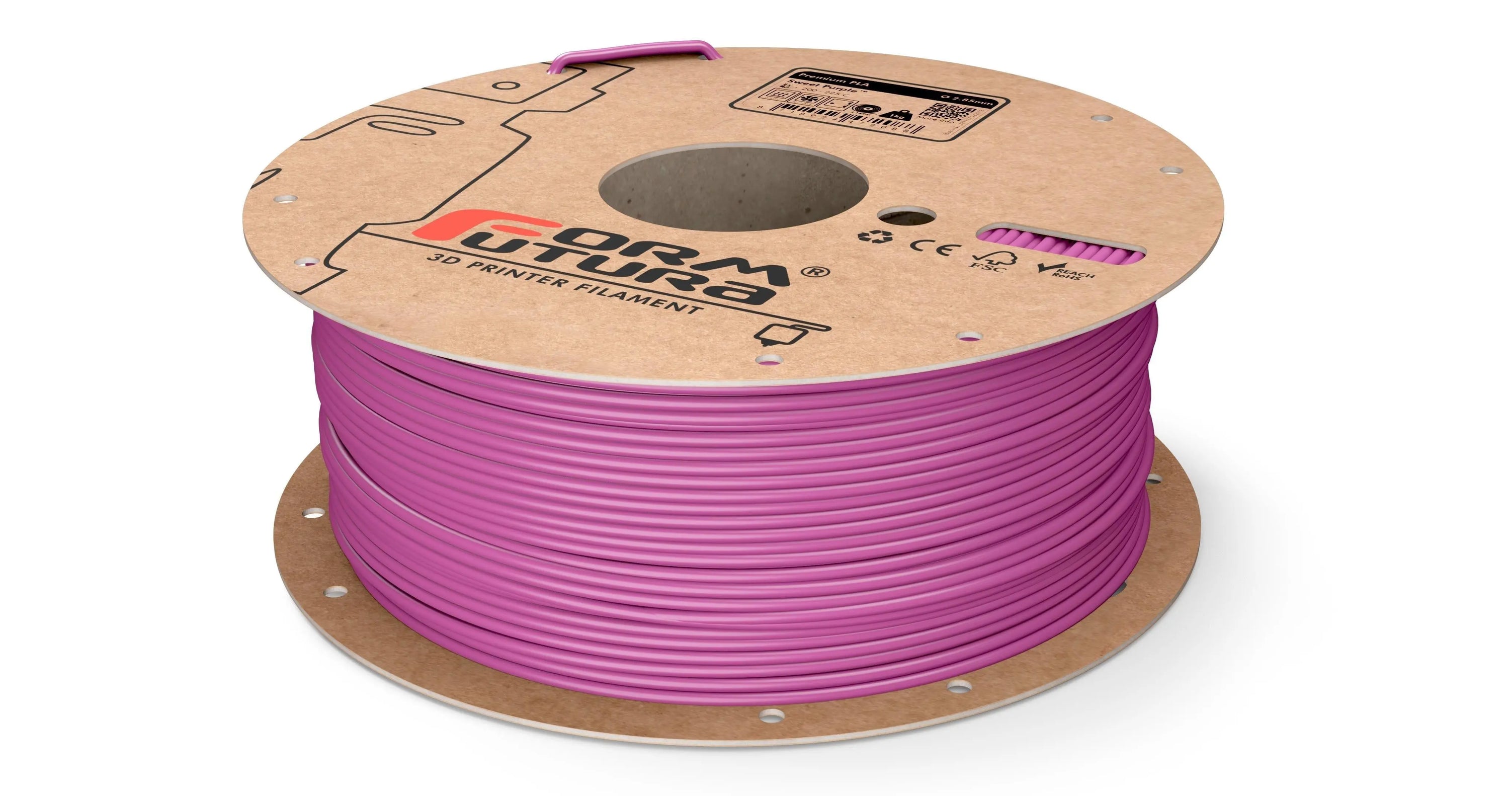 FormFutura Premium PLA filament spools in various colors, showcasing its high quality and eco-friendly properties.