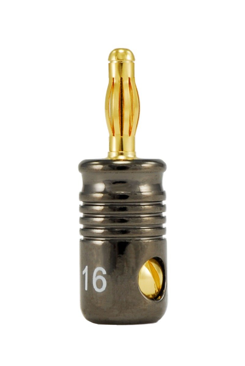Pack of 10 Planet Waves Banana Plug Speaker Wire Termination connectors, featuring gold-plated pins for optimal audio signal transfer.