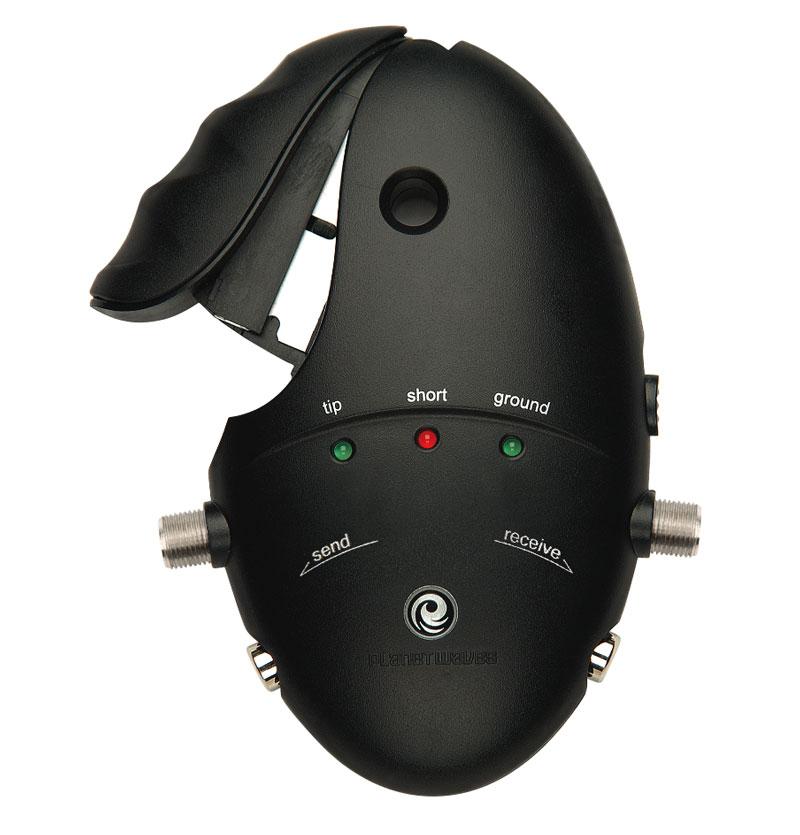 Planet Waves Cable Cutter Tester with LED indicators and razor-style cutter for testing RCA, F, and BNC cables.