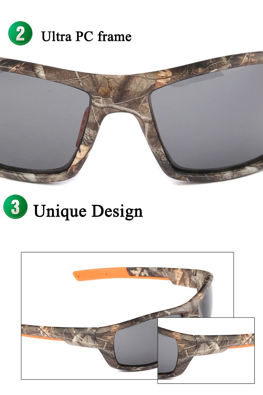 A pair of stylish polarized sunglasses with a multi-colored frame, designed for cycling and outdoor activities, featuring UV400 protection.