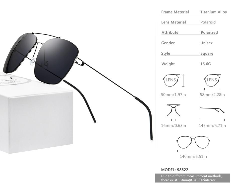 A pair of stylish polarized sunglasses for men with an ultralight alloy frame and mirror lenses, featuring an oversized square design.