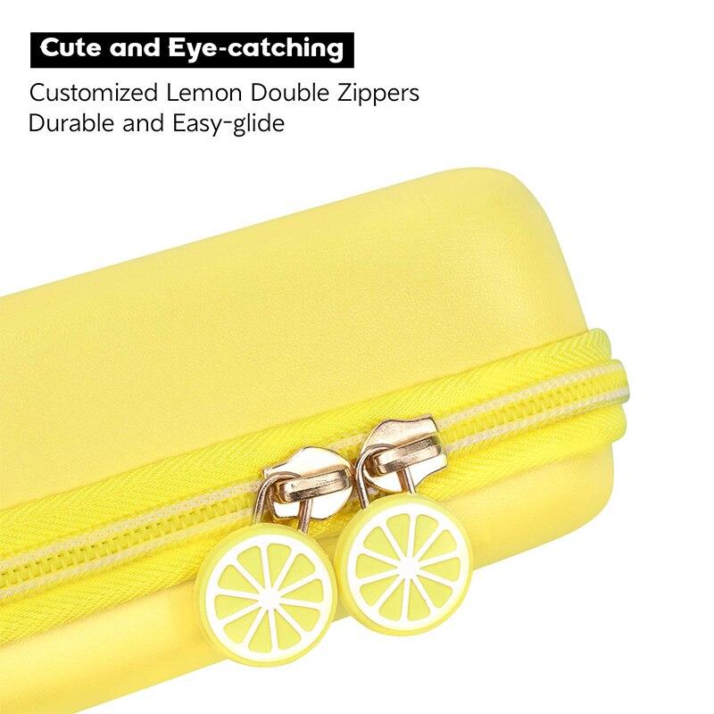 Portable case bag for Nintendo Switch featuring a lemon design, made from durable EVA hard cover shell with a soft velvet interior.