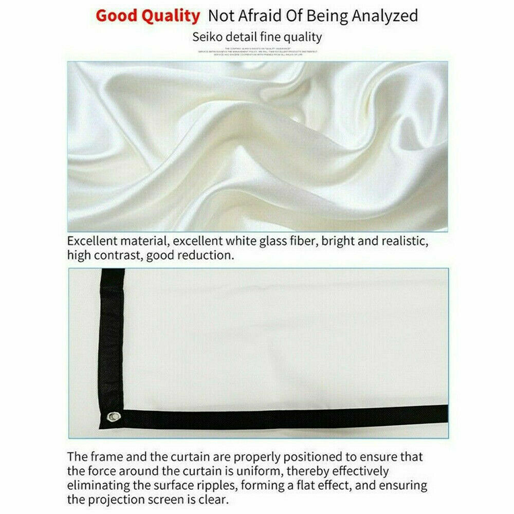 Portable Foldable Projector Screen set up outdoors, showcasing a large 16:9 HD display for home cinema use.