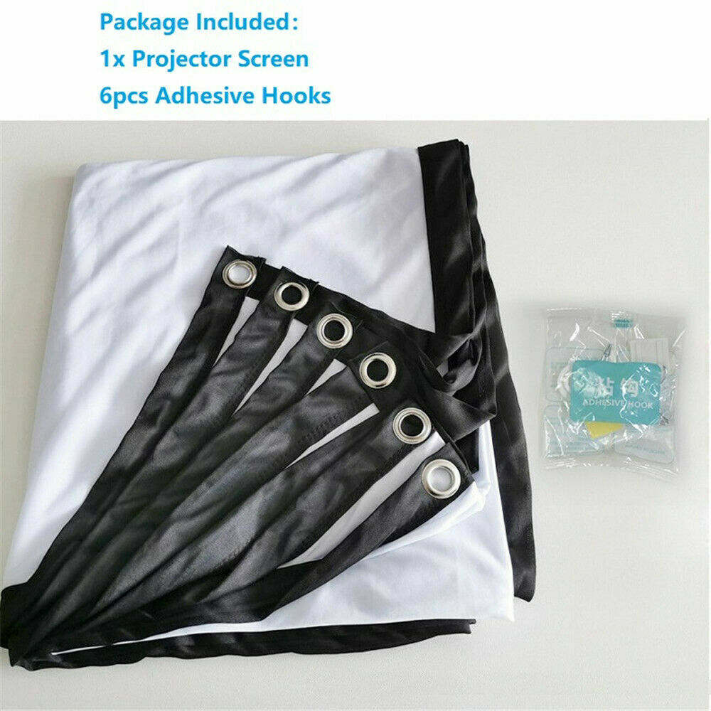 Portable Foldable Projector Screen set up outdoors, showcasing a large 16:9 HD display for home cinema use.