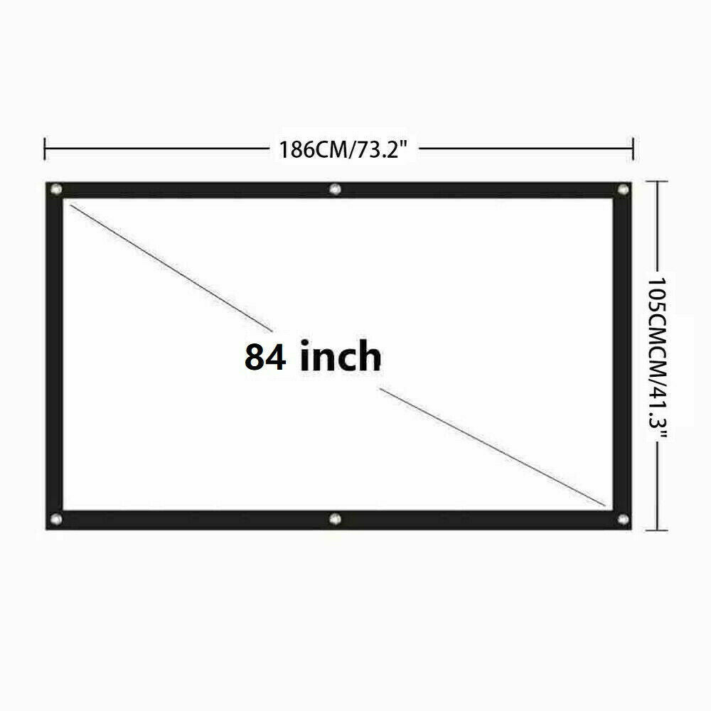 Portable Foldable Projector Screen set up outdoors, showcasing a large 16:9 HD display for home cinema use.