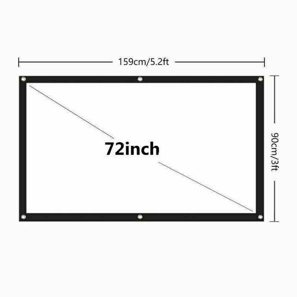 Portable Foldable Projector Screen set up outdoors, showcasing a large 16:9 HD display for home cinema use.