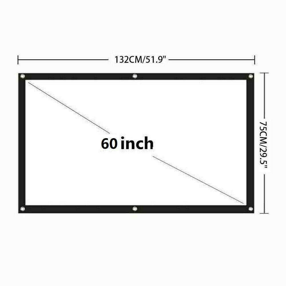 Portable Foldable Projector Screen set up outdoors, showcasing a large 16:9 HD display for home cinema use.