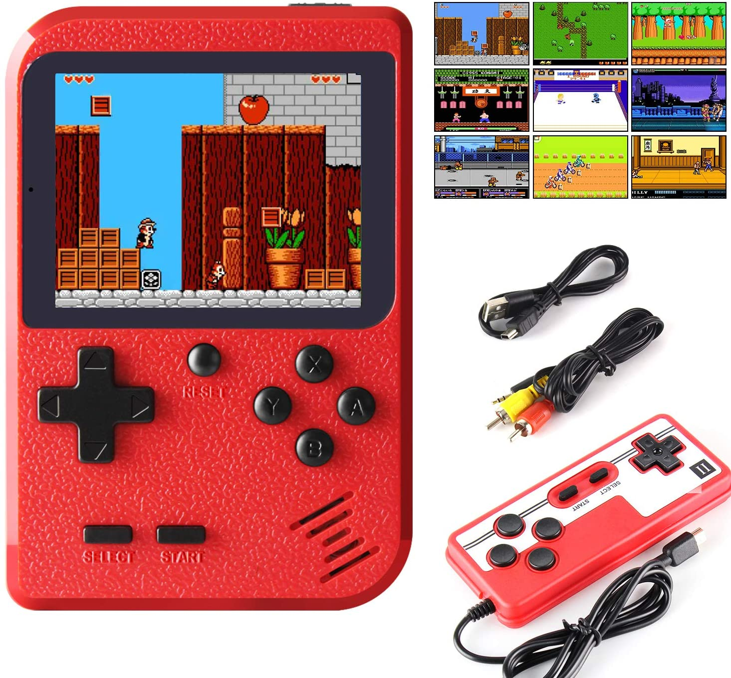 Portable Game Pad featuring 400 classic games, lightweight design, and additional player controller.