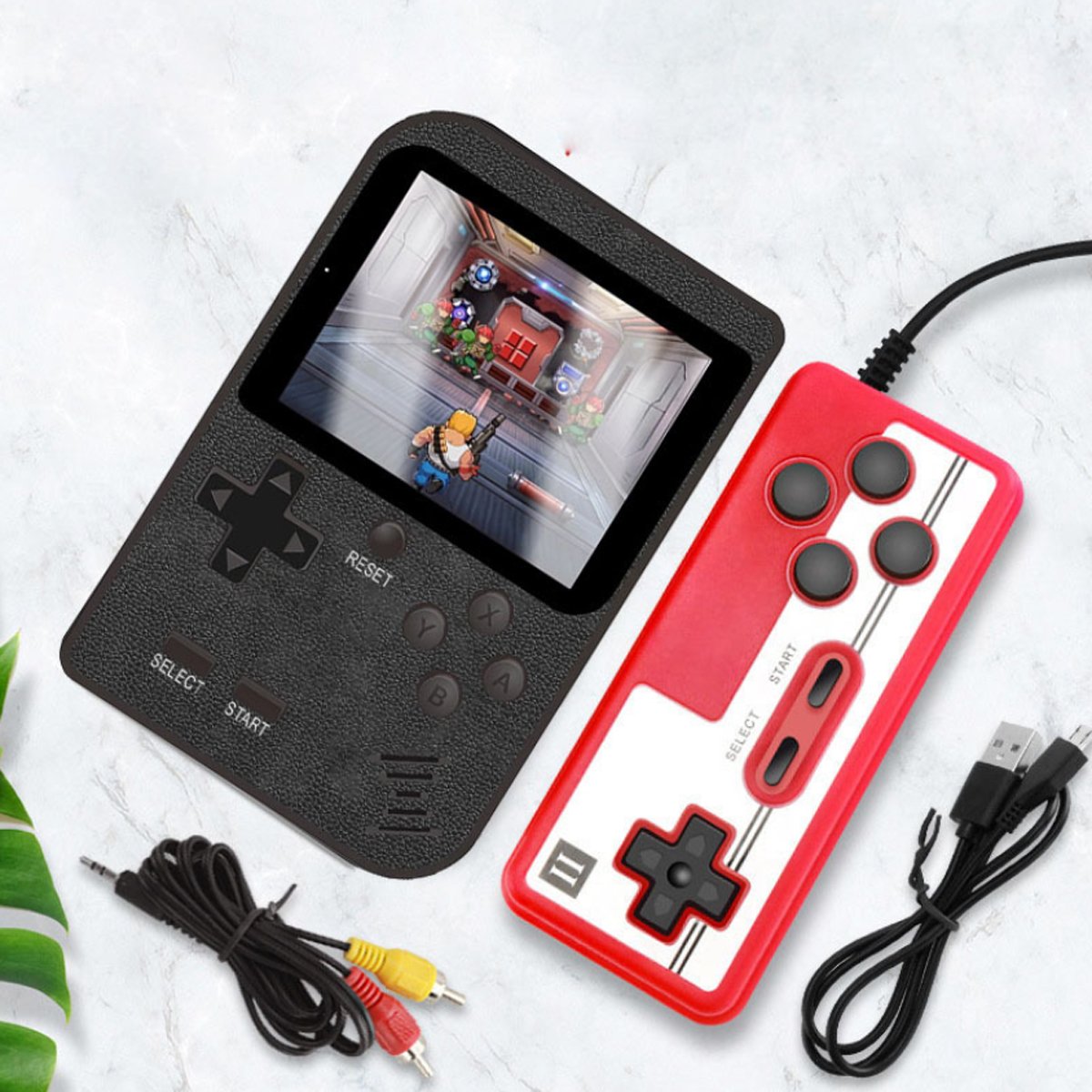 Portable Game Pad featuring 400 classic games, lightweight design, and additional player controller.