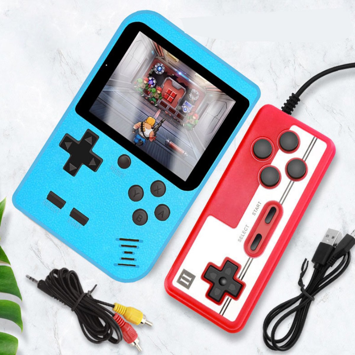 Portable Game Pad featuring 400 classic games, lightweight design, and additional player controller.
