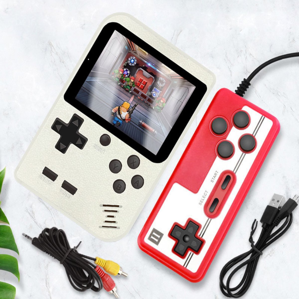 Portable Game Pad featuring 400 classic games, lightweight design, and additional player controller.