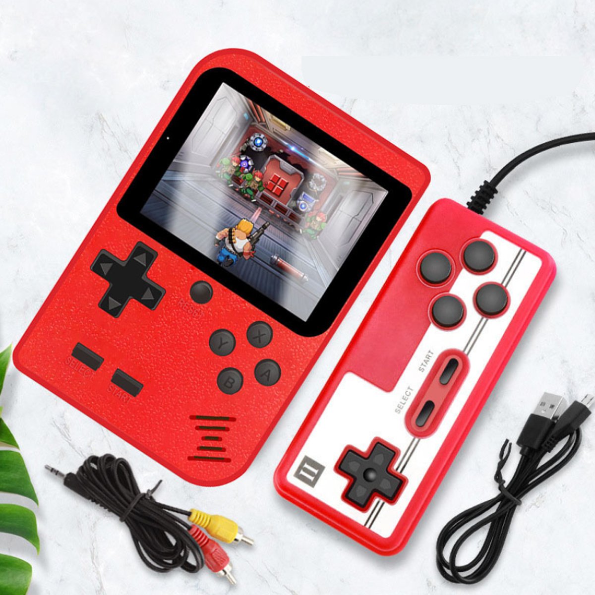 Portable Game Pad featuring 400 classic games, lightweight design, and additional player controller.