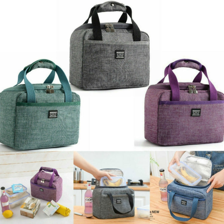 Portable Thermal Insulated Lunch Bag in stylish design, made of durable cationic Oxford cloth with waterproof features.