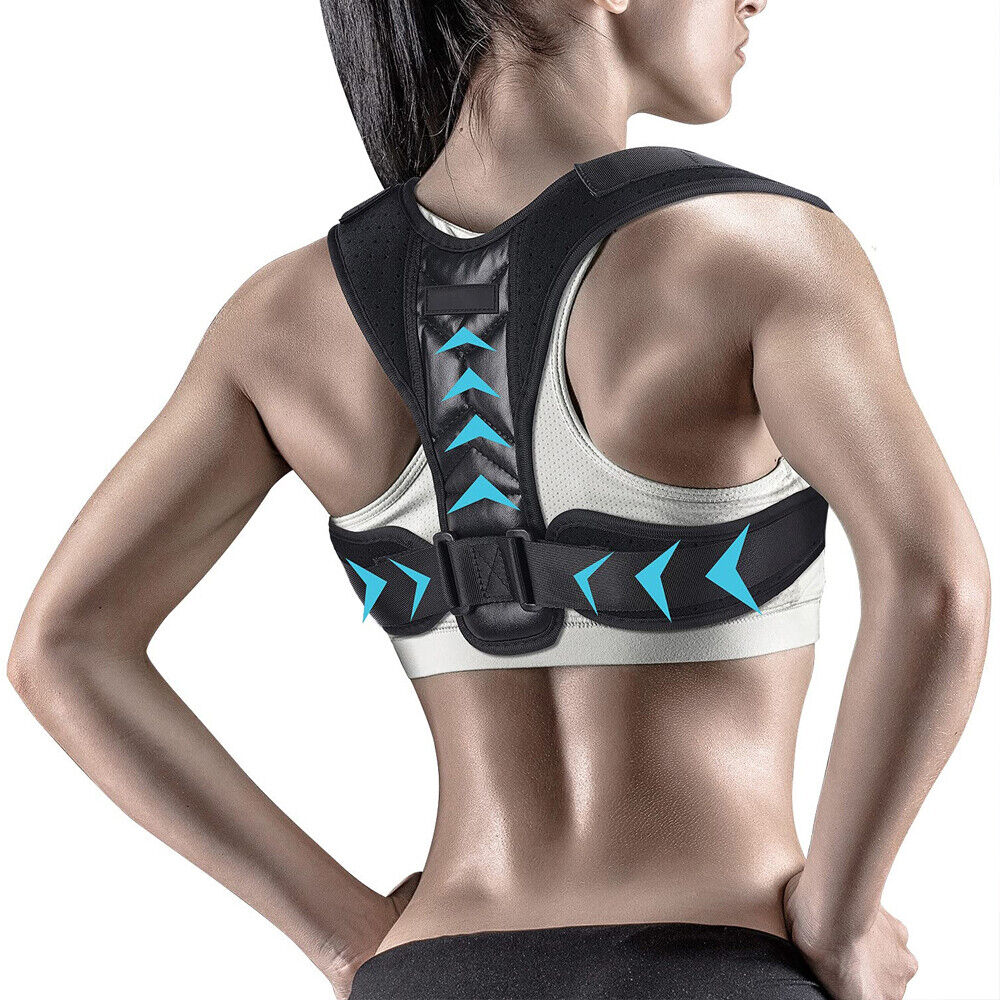 Posture Corrector Adjustable Back Brace Shoulder Support Clavicle Belt displayed on a neutral background, showcasing its adjustable straps and breathable material.