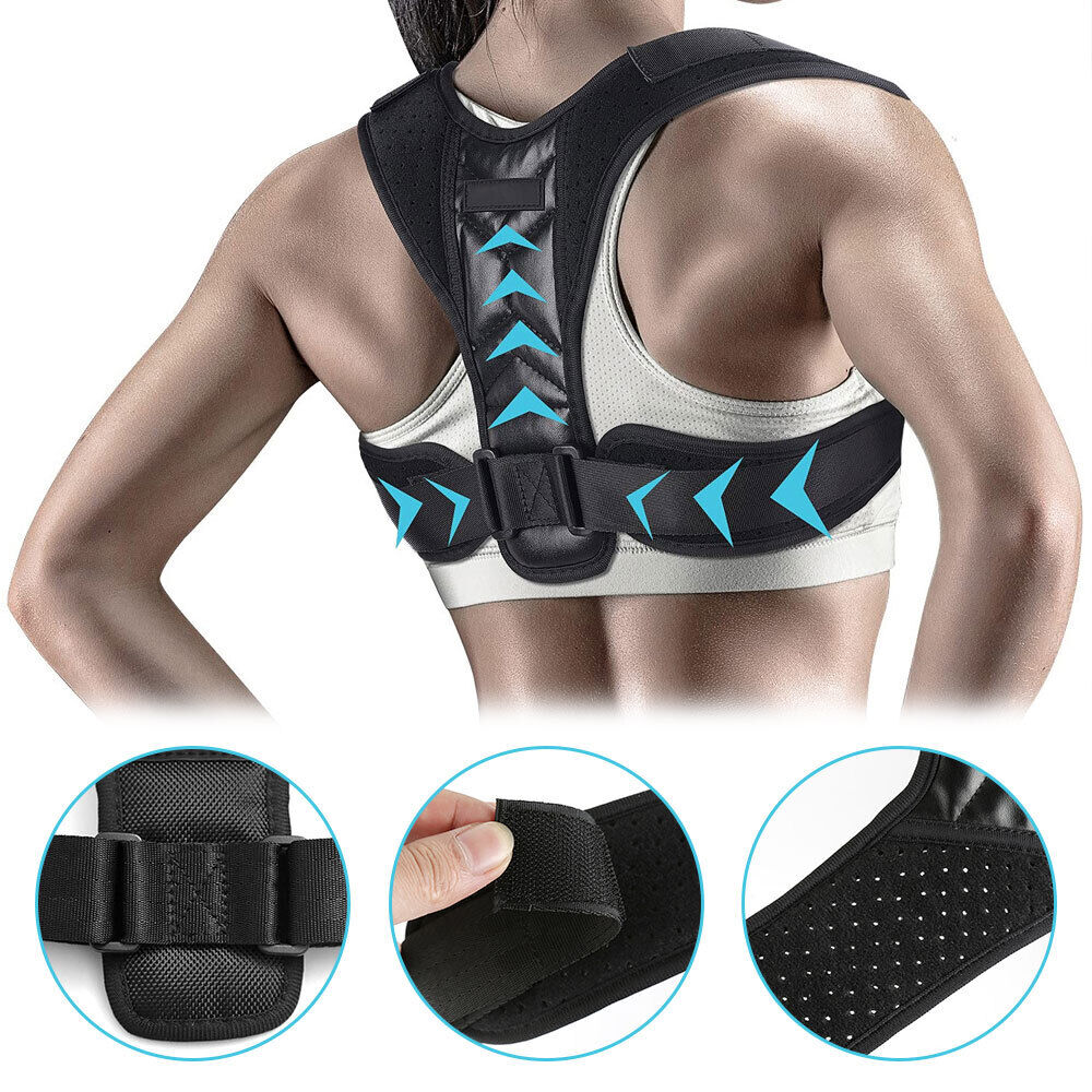 Posture Corrector Adjustable Back Brace Shoulder Support Clavicle Belt displayed on a neutral background, showcasing its adjustable straps and breathable material.