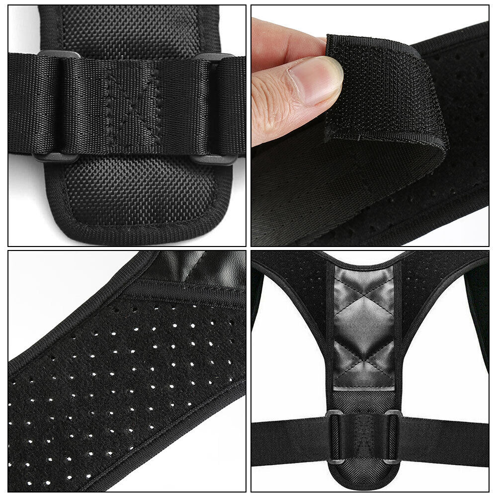 Posture Corrector Adjustable Back Brace Shoulder Support Clavicle Belt displayed on a neutral background, showcasing its adjustable straps and breathable material.