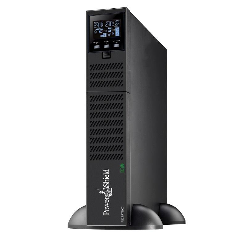 POWERSHIELD Centurion RT 2000VA UPS with true online double conversion technology, showcasing its sleek design and communication ports.