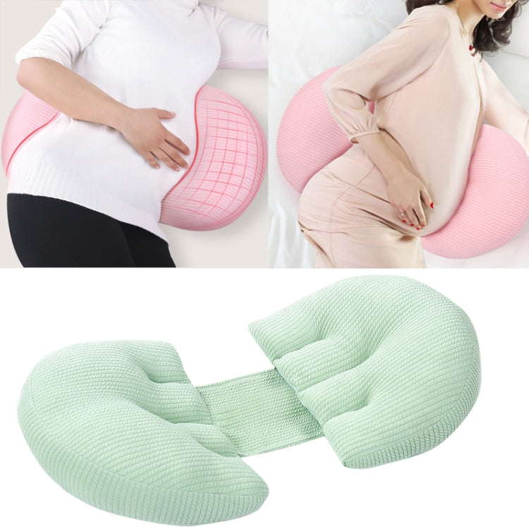 Pregnant Waist Support Cotton Pillow designed for side sleepers, featuring a gentle slope for abdominal support and a removable bamboo fiber pillowcase.